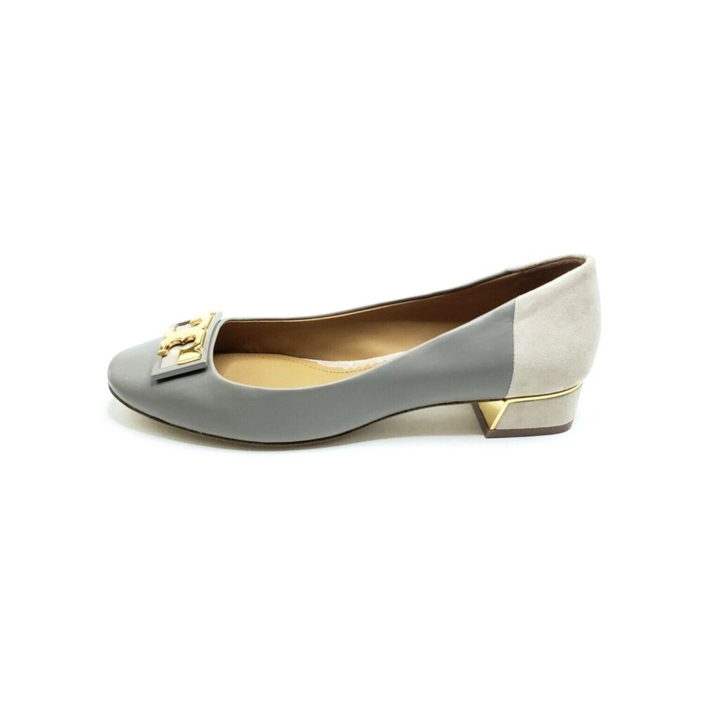 Tory Burch GIGI 20mm Round Toe Flat Gray Taupe Womens US 8